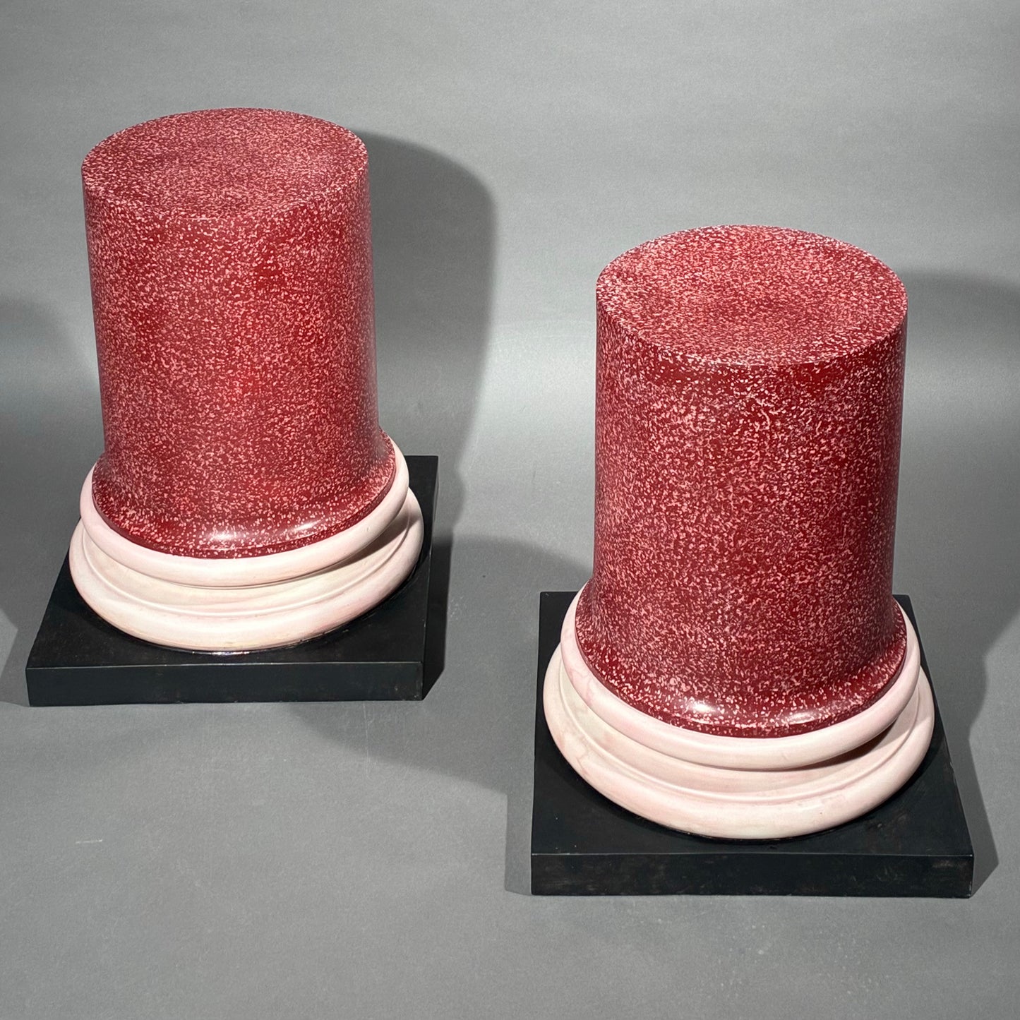 Large Faux Porphyry Columns or Stands