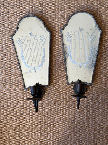 Venetian Etched Mirror Wall Lights