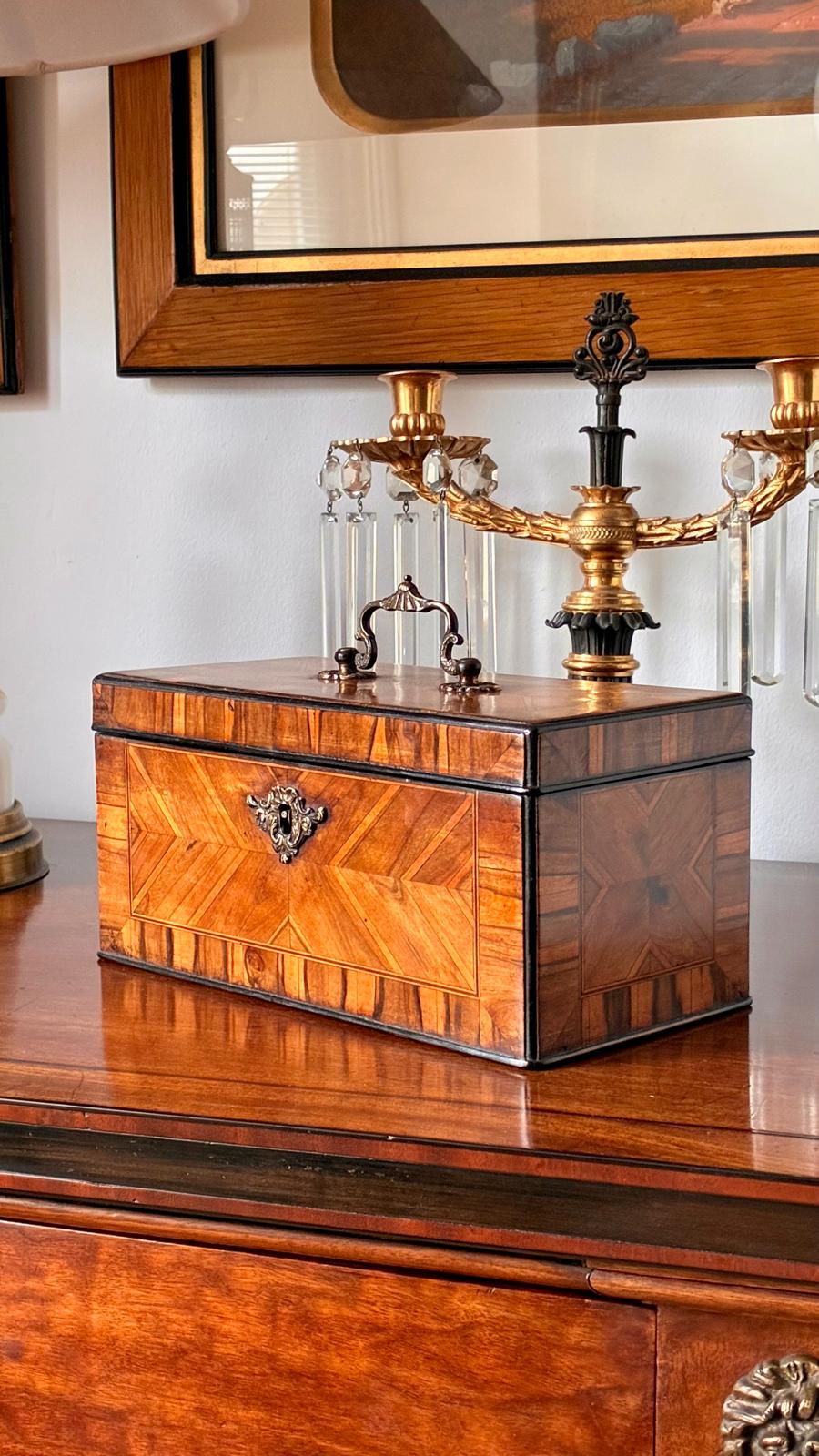 George II Period Parquetry Cocuswood Tea Caddy