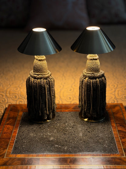 19th Century Metal Thread Tassels Mounted as Lamps