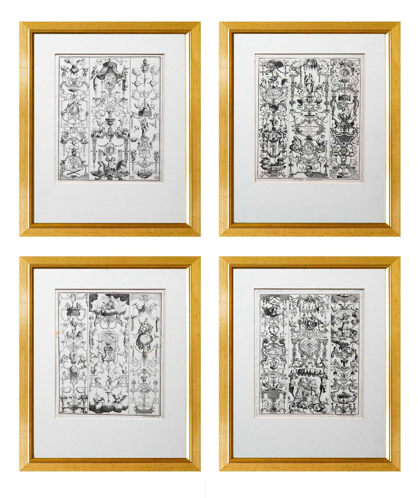 Four 17th Century German Engravings of Grotesques
