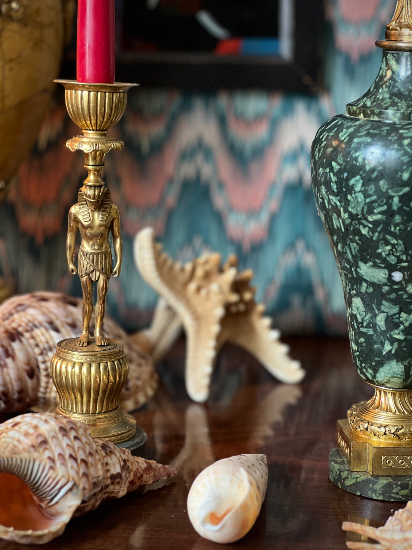 Pair of Early 19th Century French Gilt Bronze Candlesticks