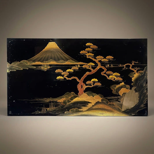 19th Century Lacquer Panel of Mount Fuji