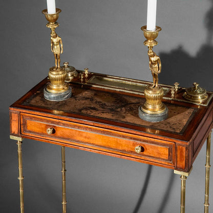 Rare 18th Century Brass Mounted Writing Table in the Manner of Adam Weisweiler
