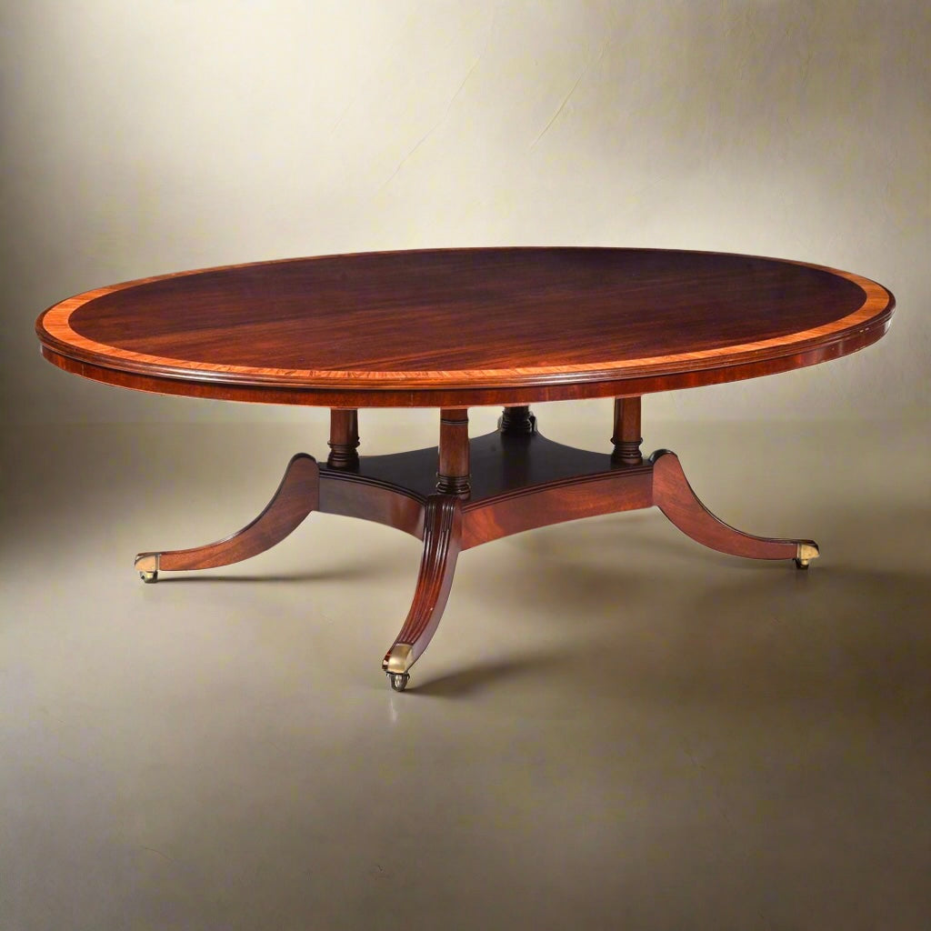 Regency Style Oval Dining Table for 8-10 People
