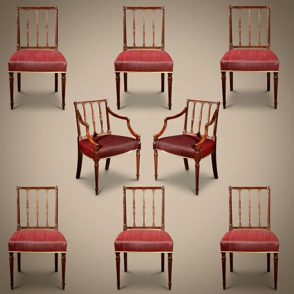 Fine Set of Eight George III Mahogany Dining Chairs