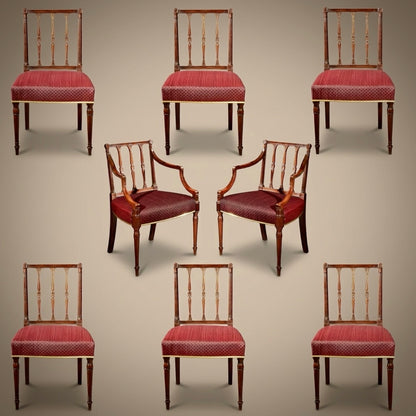 Fine Set of Eight George III Mahogany Dining Chairs