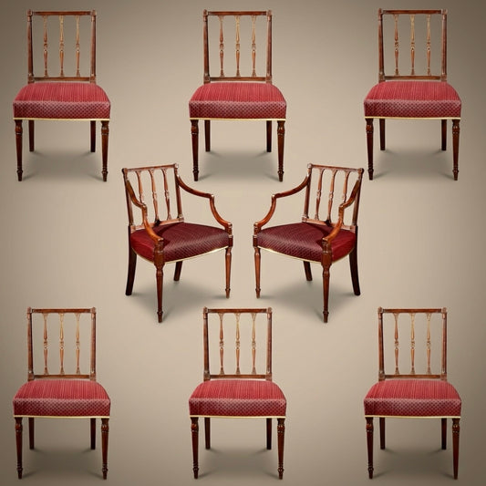 Fine Set of Eight George III Mahogany Dining Chairs