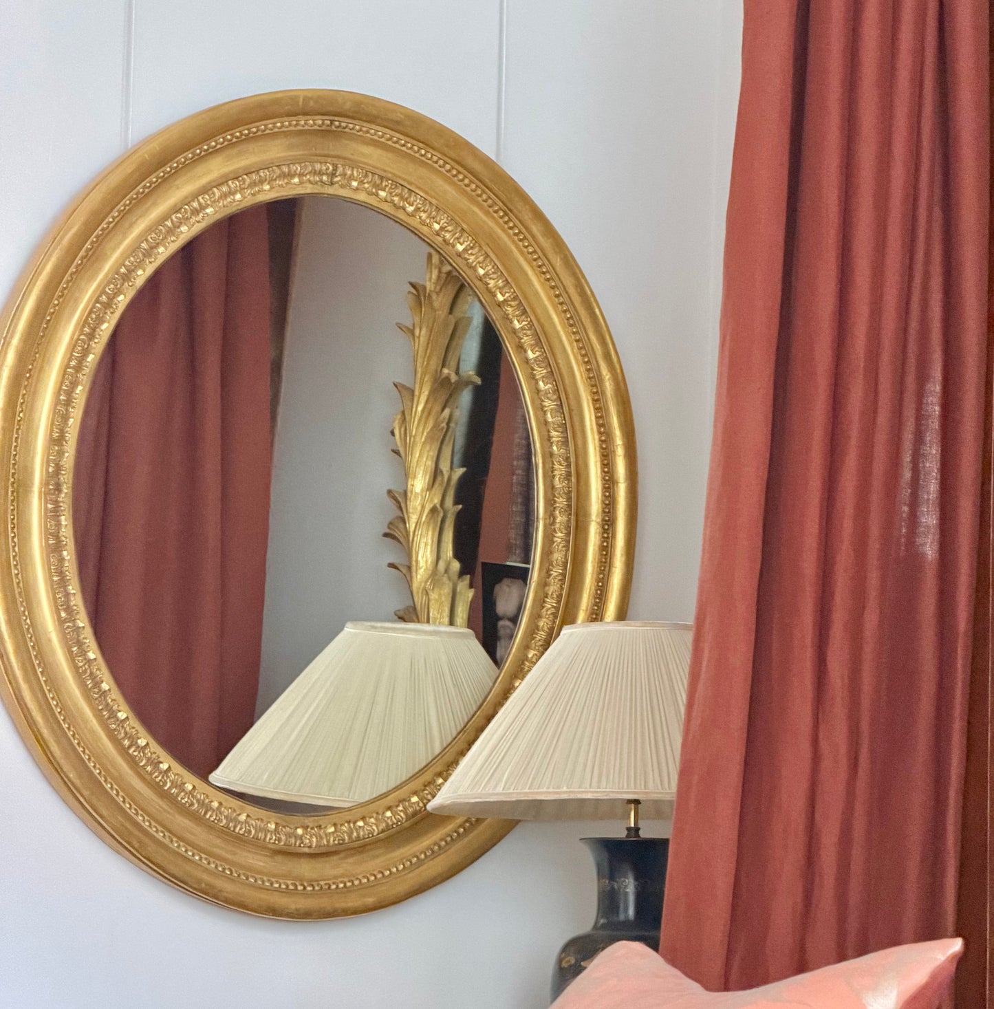 19th Century Giltwood Oval Mirror