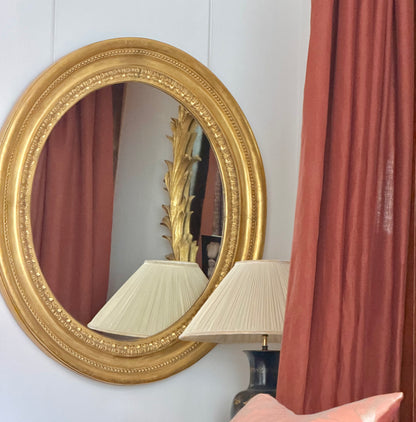 19th Century Giltwood Oval Mirror