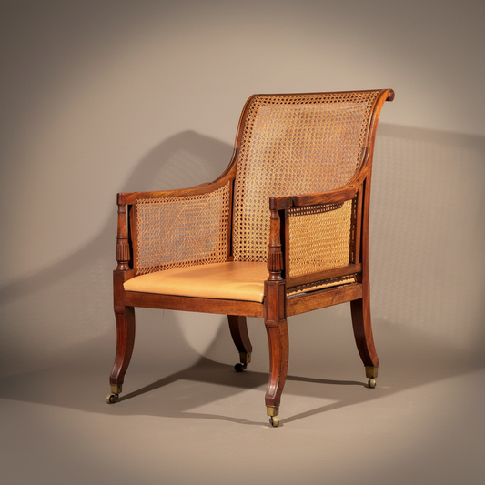 Fine Regency Klismos Bergère or Armchair