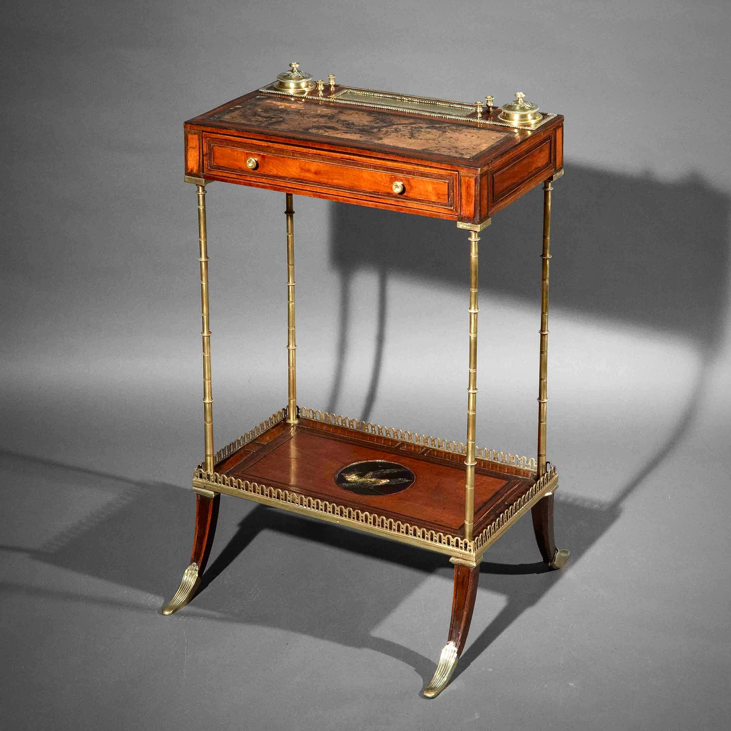 Rare 18th Century Brass Mounted Writing Table in the Manner of Adam Weisweiler