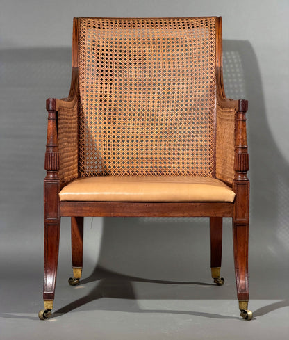 Fine Regency Klismos Bergère or Armchair