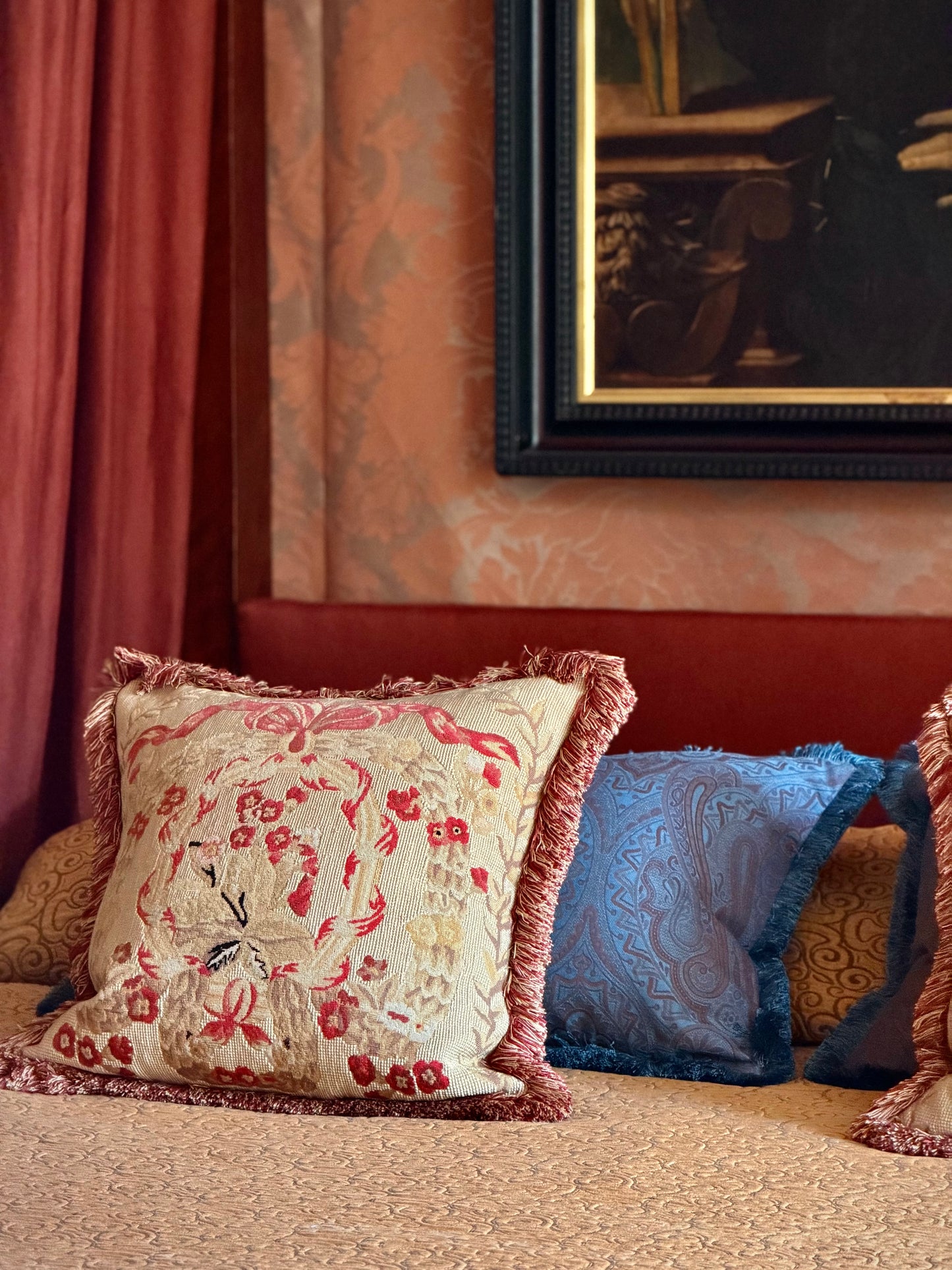 Pair of 19th Century Tapestry Cushions
