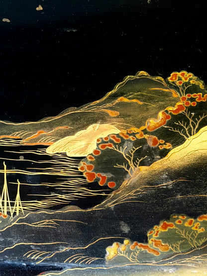 19th Century Lacquer Panel of Mount Fuji