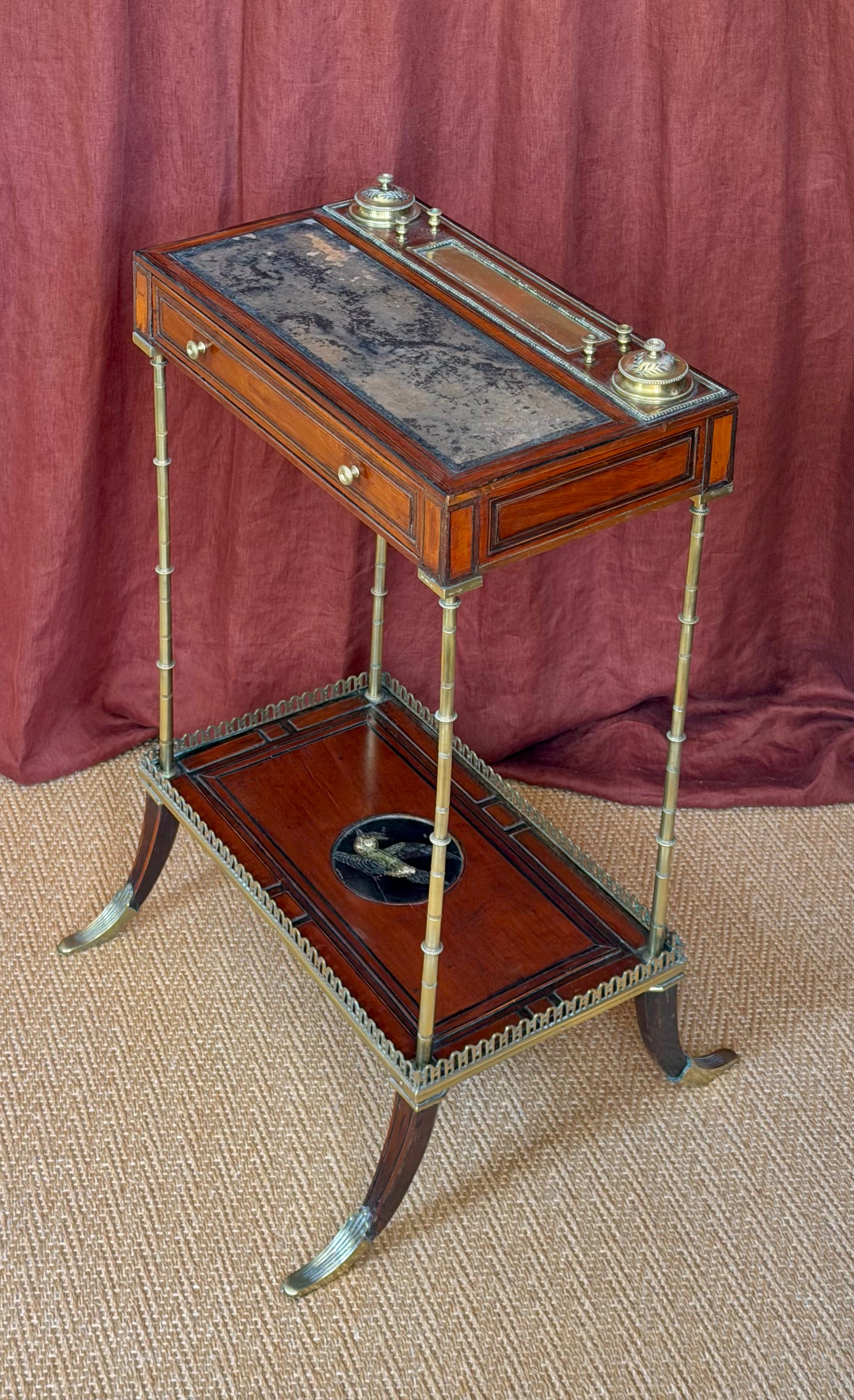 Rare 18th Century Brass Mounted Writing Table in the Manner of Adam Weisweiler