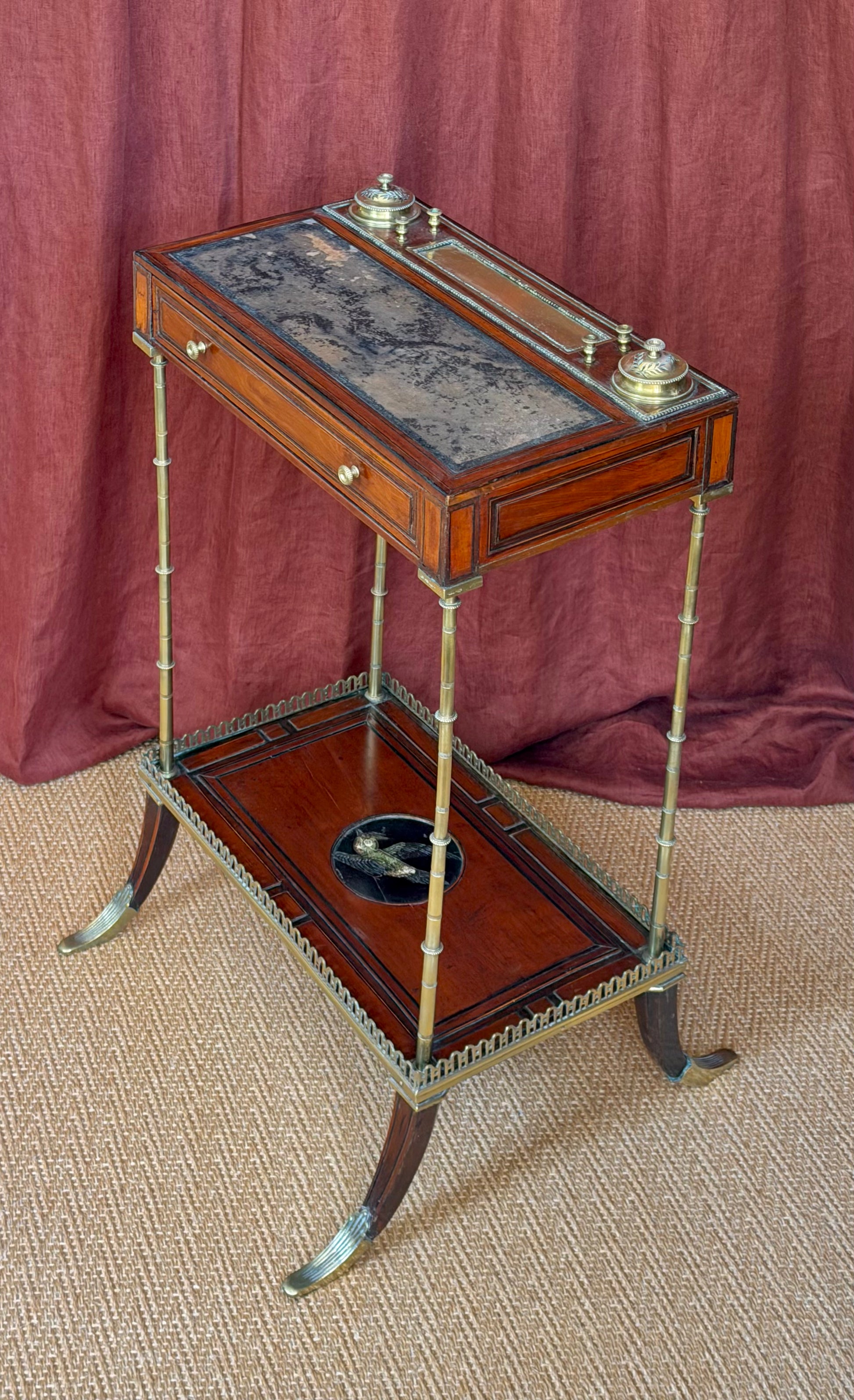 Rare 18th Century Brass Mounted Writing Table in the Manner of Adam Weisweiler