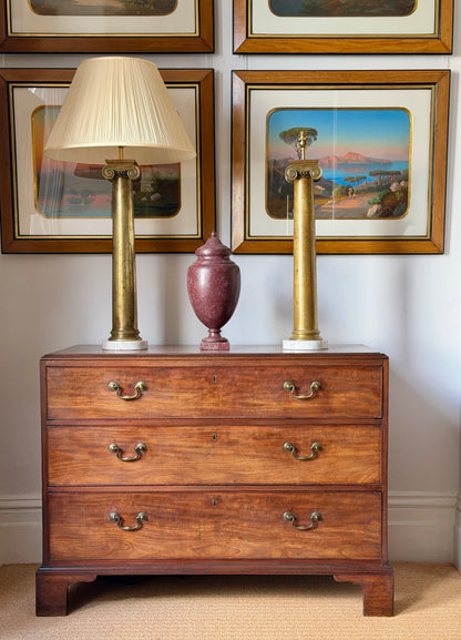 Monumental Ionic Column Bronze Table Lamps