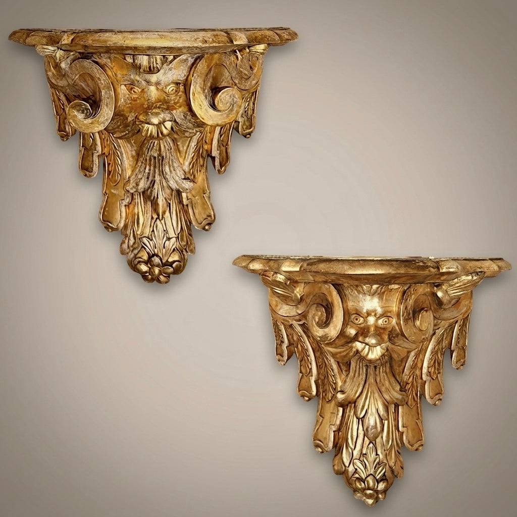 18th Century Giltwood Wall Brackets