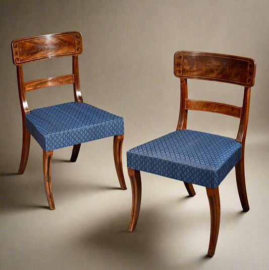 Flame Mahogany Klismos Chairs, Early 19th Century