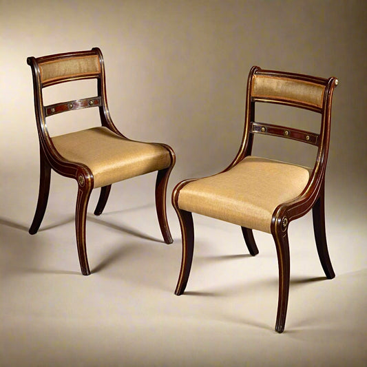 Brass Mounted Klismos Chairs, Early 19th Century
