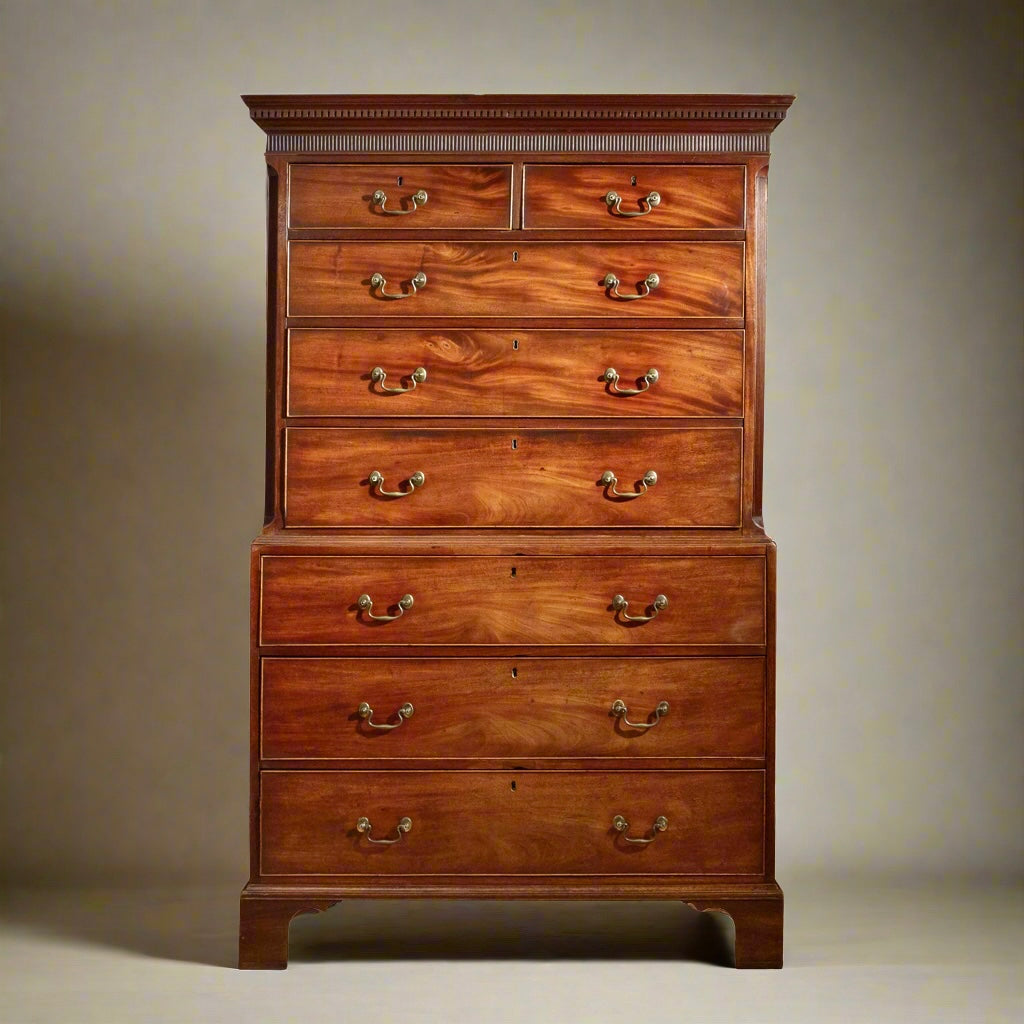 Fine Georgian Chippendale Chest on Chest