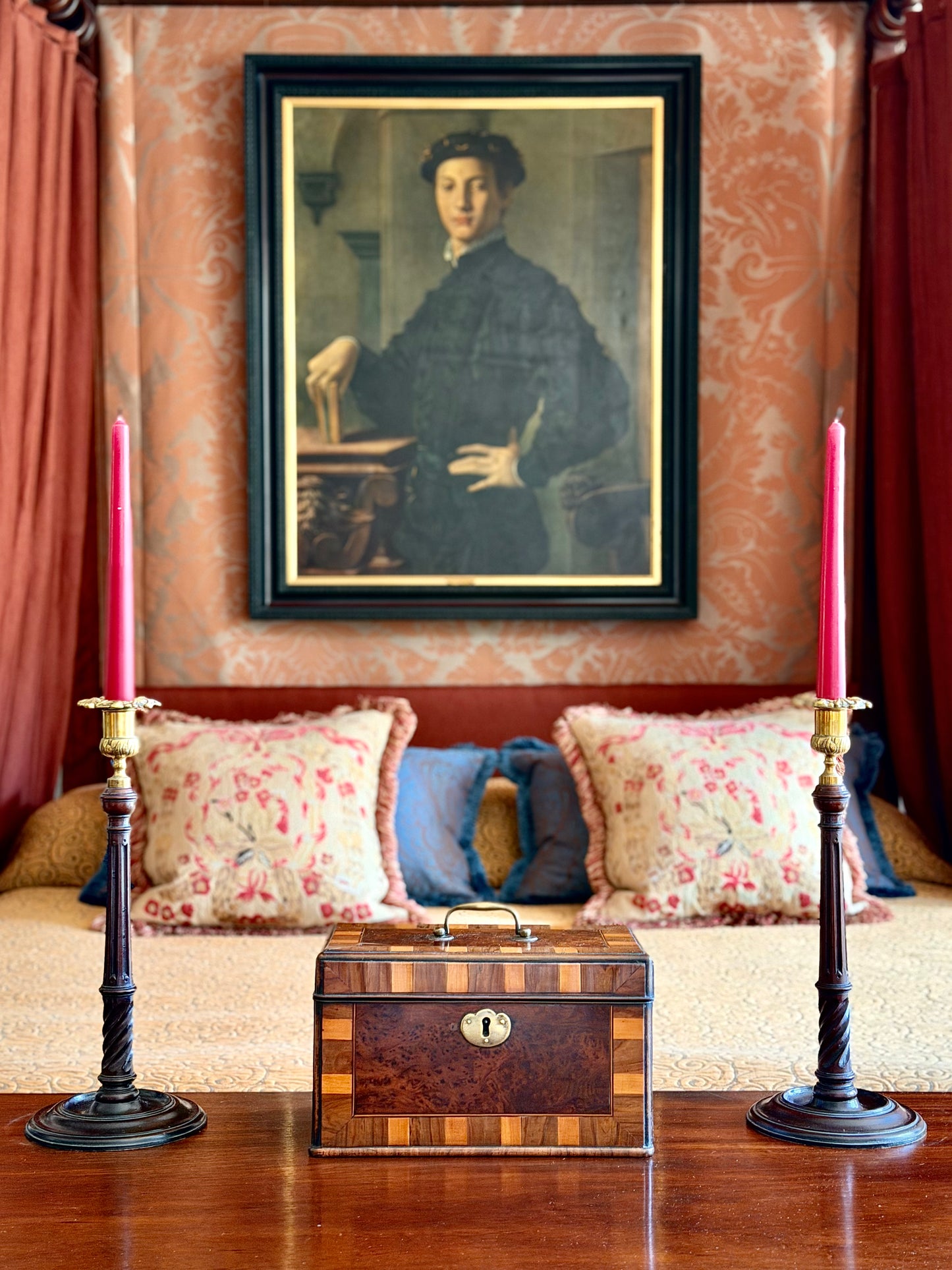 George II Period Yew Wood and Cocuswood Tea Caddy