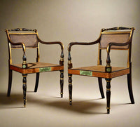 A Pair of Regency Painted Armchairs