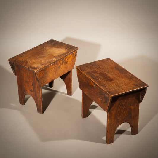 Pair of 19th Century Primitive Vernacular Stools or Benches