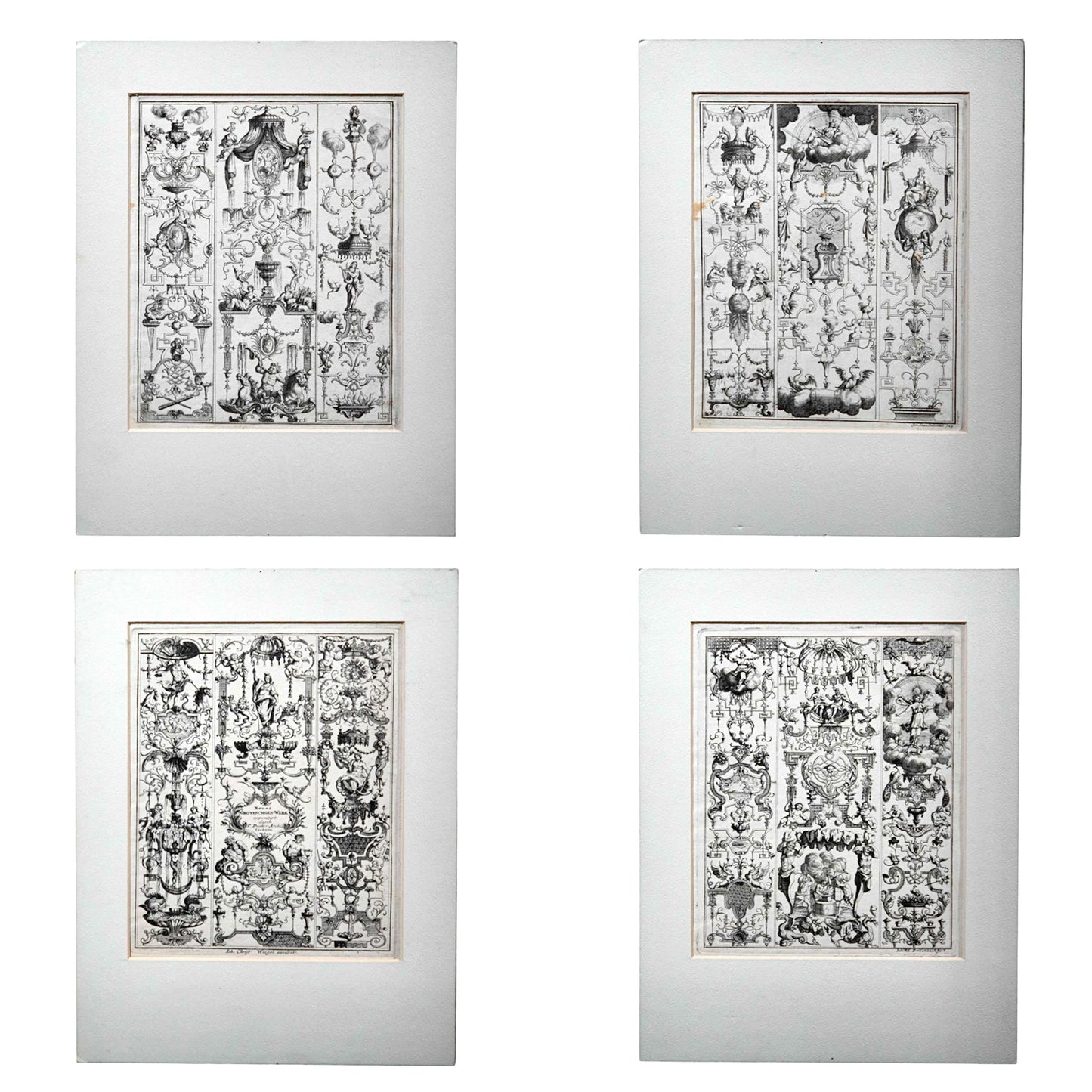 Four 17th Century German Engravings of Grotesques