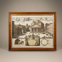 Antique Grand Tour Engraving of the Pantheon in Rome