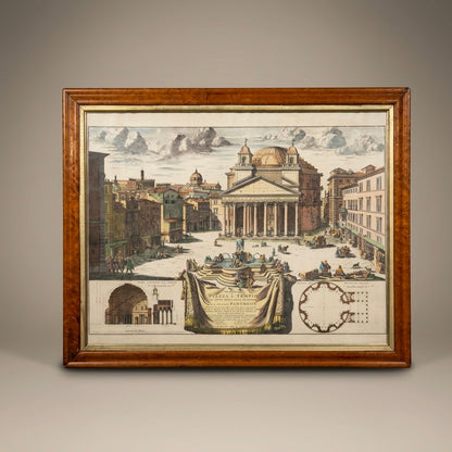 Antique Grand Tour Engraving of the Pantheon in Rome