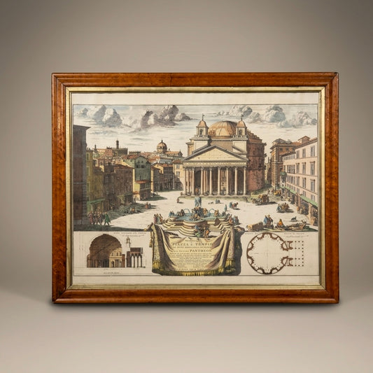 Antique Grand Tour Engraving of the Pantheon in Rome