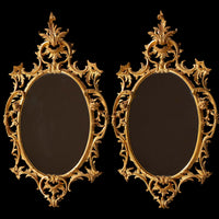 Pair of Chippendale Style Giltwood Mirrors