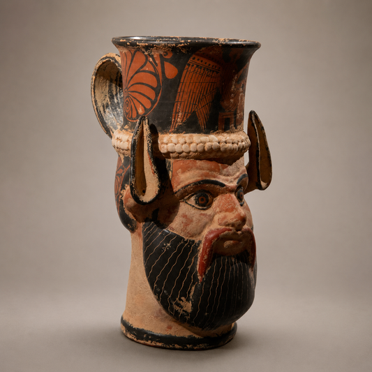 Apulian Grand Tour Satyr’s Head Vase