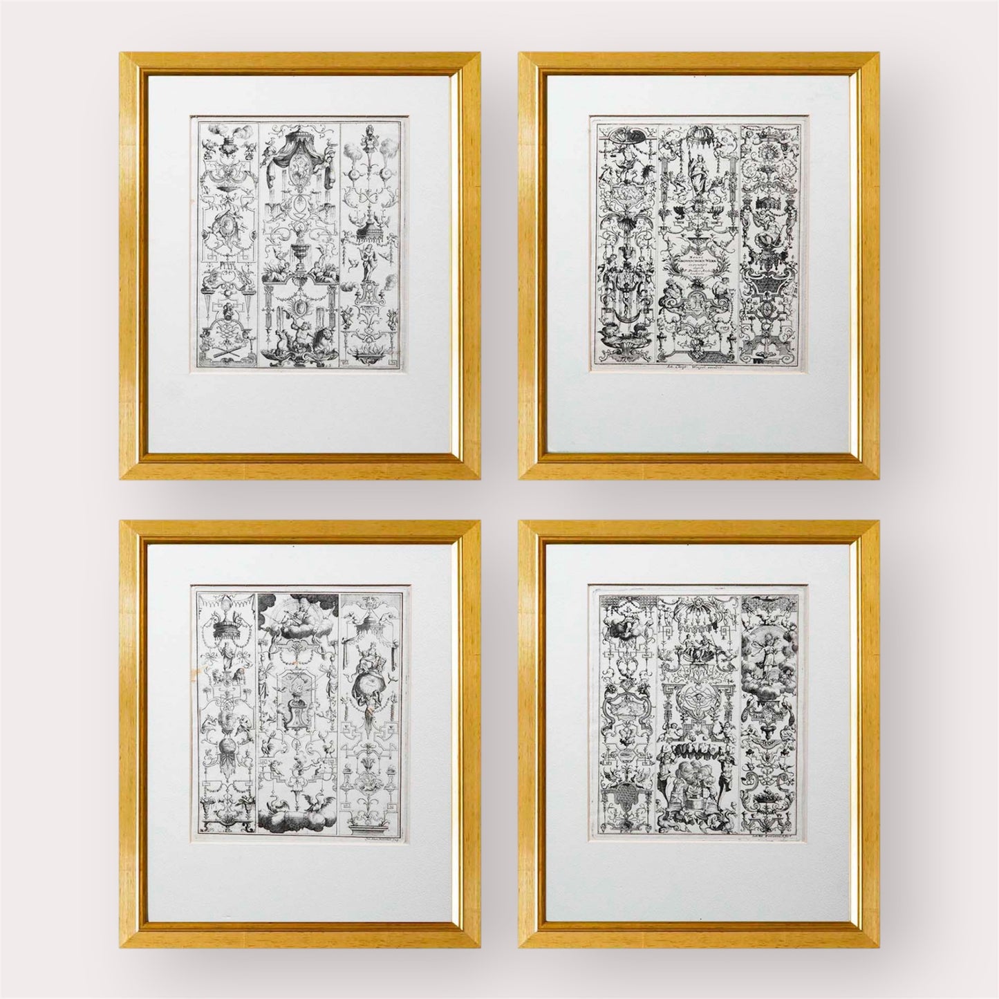 Four 17th Century German Engravings of Grotesques