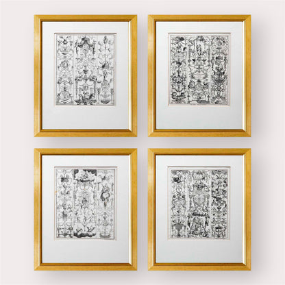 Four 17th Century German Engravings of Grotesques