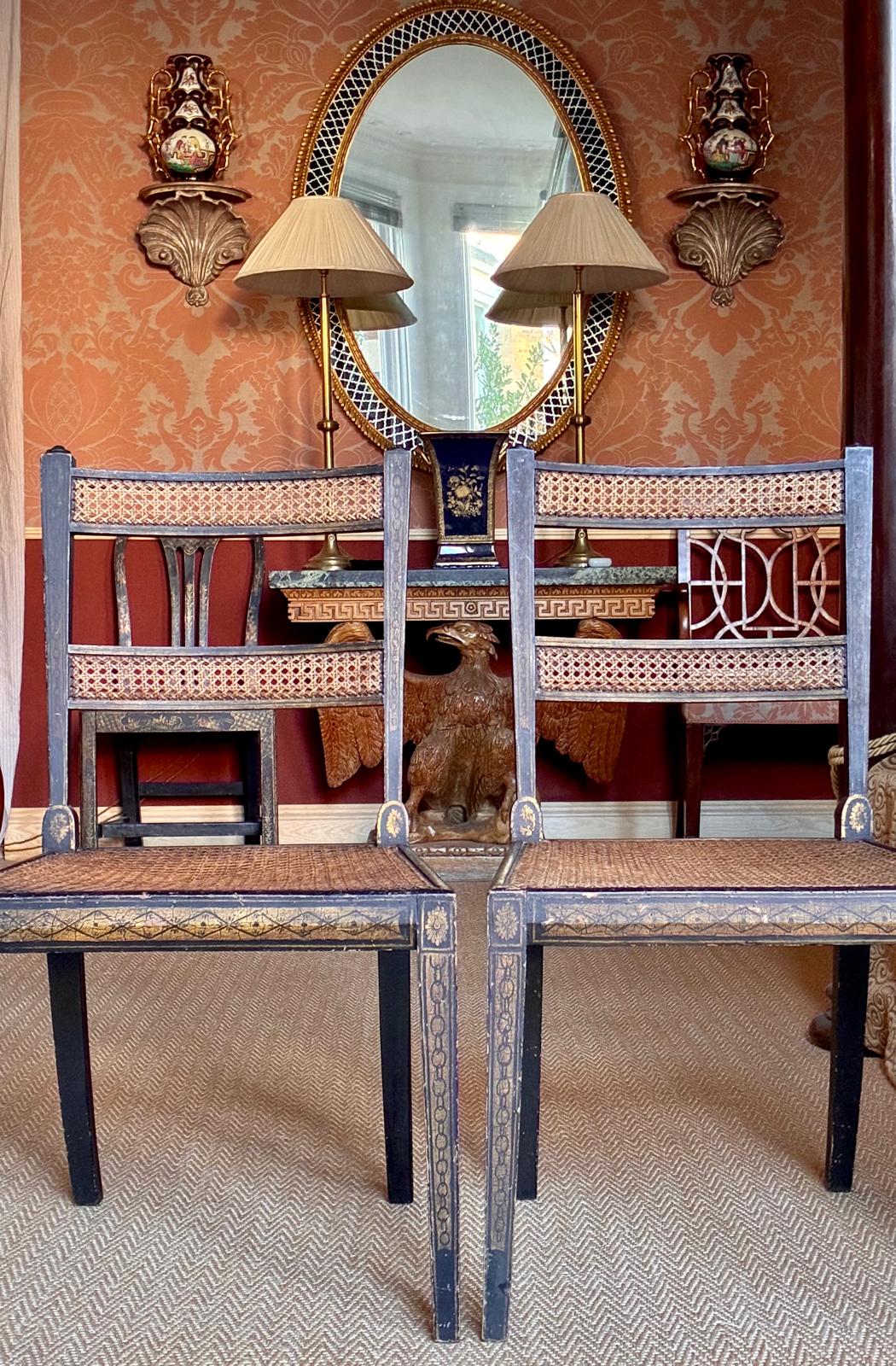 Pair of 18th Century Painted Chairs, Attributed to Gillows