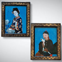 Fine Pair of 18th Century Chinese Reverse Glass Portraits