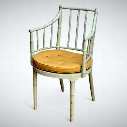 George III Painted Faux Bamboo Armchair