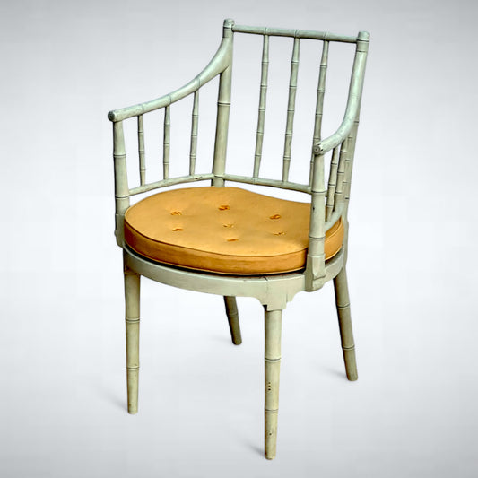 George III Painted Faux Bamboo Armchair