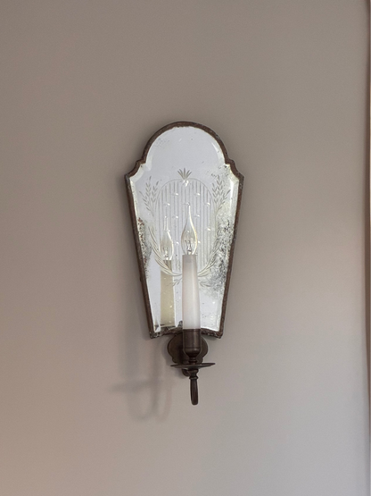 antique pair of venetian wall lights mirror sconces 