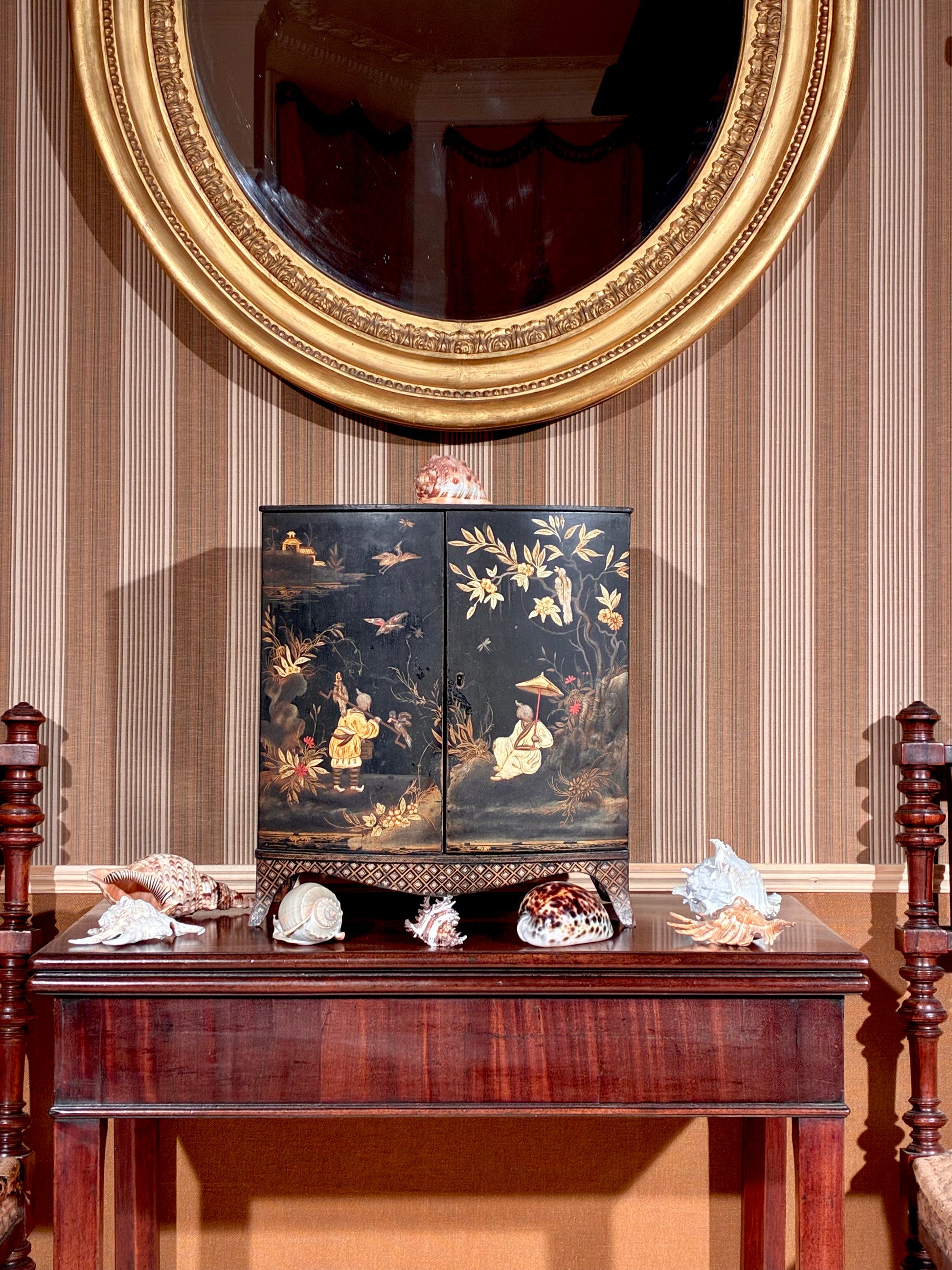 antique 19th century chinoiserie miniature cabinet 