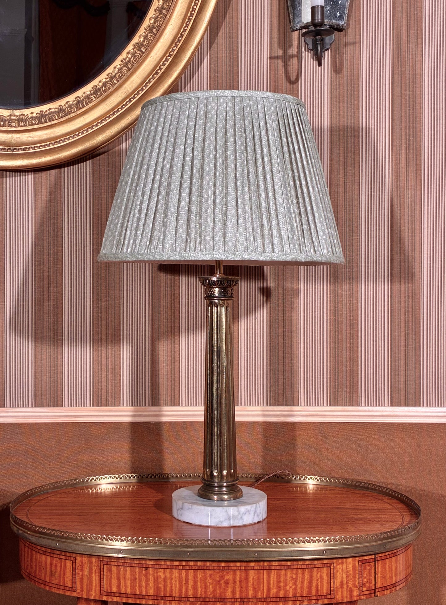 Gilt Brass Column Lamps, Early 20th Century