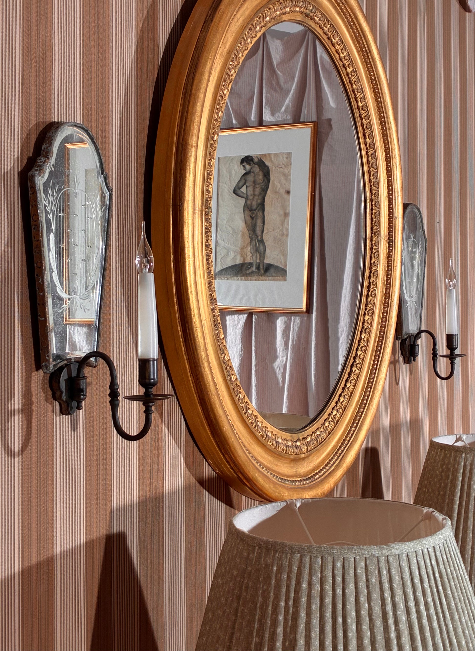 antique pair of venetian wall lights mirror sconces 