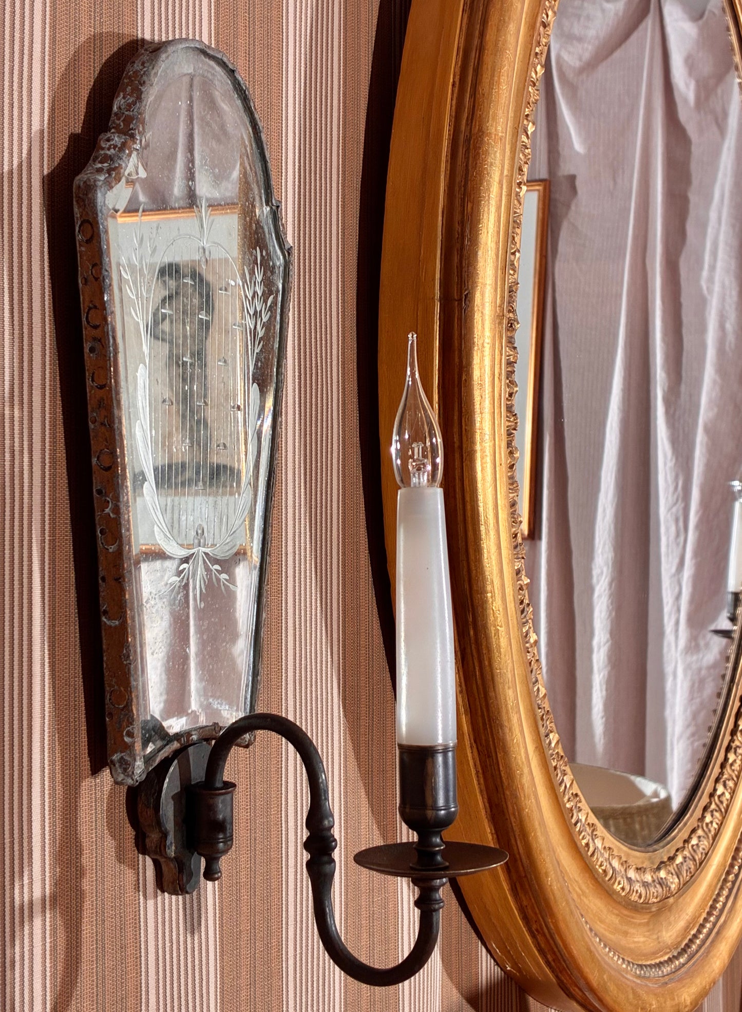 antique pair of venetian wall lights mirror sconces 