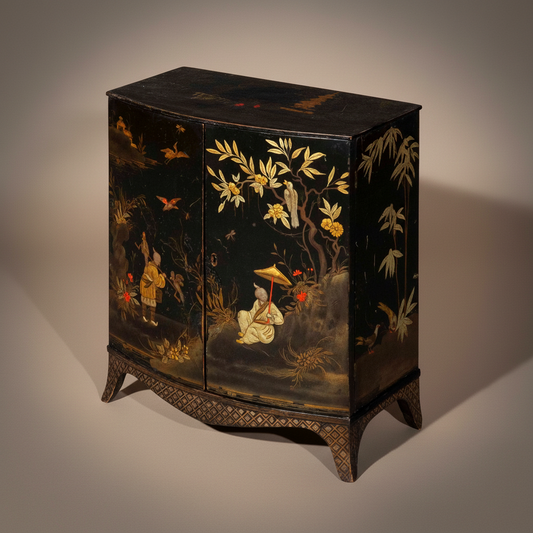 antique 19th century chinoiserie miniature cabinet 