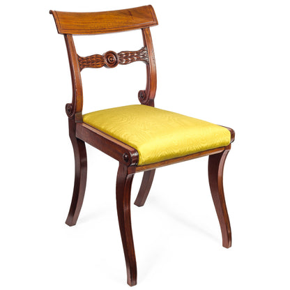 Set of Six Regency Mahogany Klismos Dining Chairs