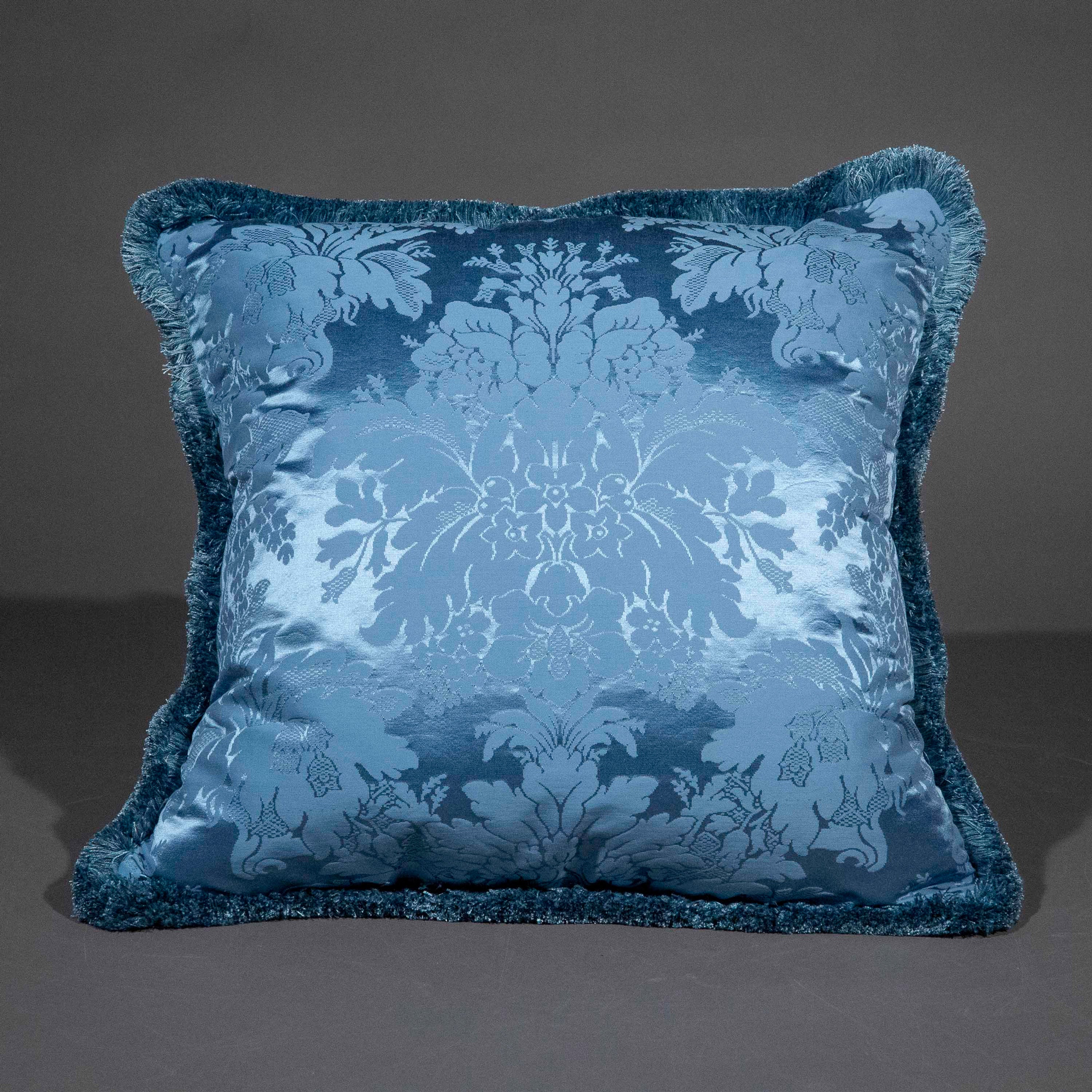 Blue silk cushions best sale