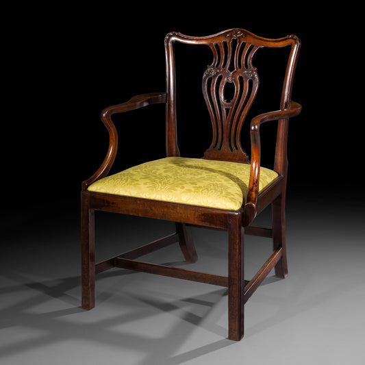 Fine George III Chippendale Mahogany Armchair